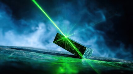 Green laser reflecting light glass prism