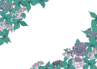 紫陽花のフレーム、背景素材。