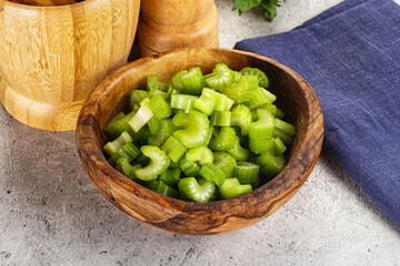 Vegan cuisine - Sliced celery stem