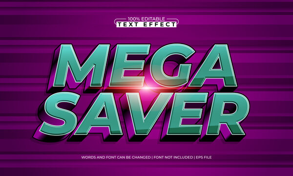 mega saver editable text effect with a promo and discount text style