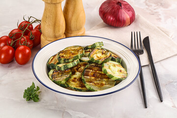 Vegan cuisine Grilled zucchini slices