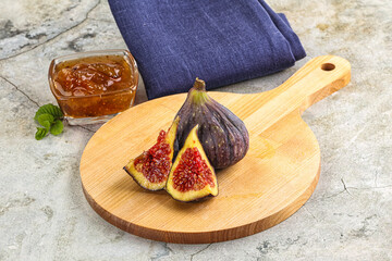 Purple ripe fig with cut