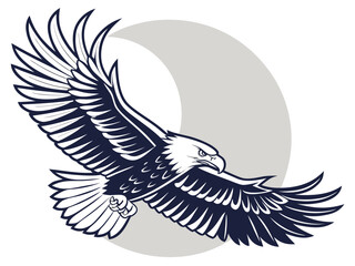 Obraz premium Powerful Bald Eagle in Flight, Perfect for Logos and Designs