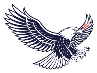 Fototapeta premium Powerful Bald Eagle in Flight, Perfect for Logos and Designs