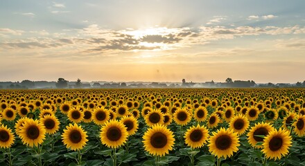 Fototapeta premium Sunflower Field Landscape