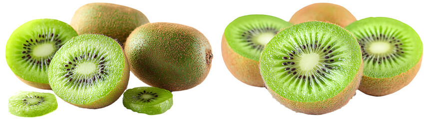 fresh kiwi fruit isolated on a transparent background