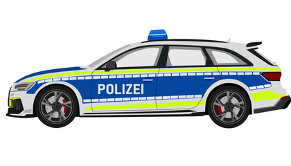 German Police Car Livery reflective yellow and blue marking  © создать 8 углов
