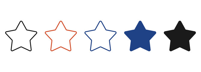 Star Icon Set Multiple Style Collection