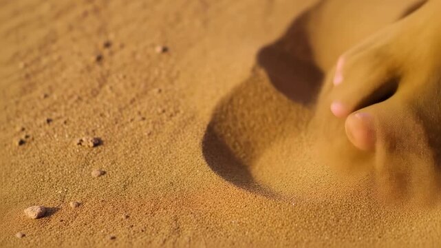 Foot impression in sand