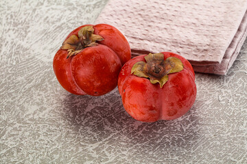 Sweet fresh ripe persimmon fruit