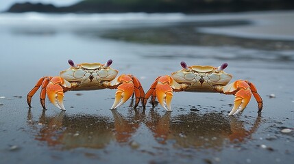 Two Crabs on Beach