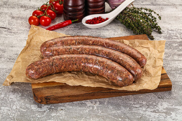 Raw beef and lamb sausages