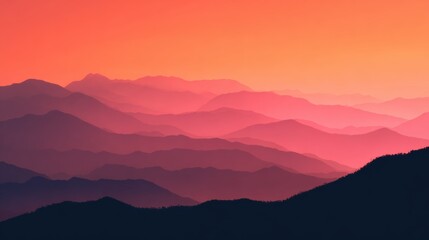Fototapeta premium abstract distant ridge silhouette at Sunset concept for background