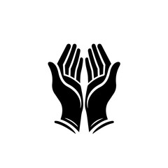 praying hands silhouette , praying hands vector