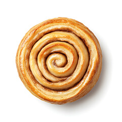 Fototapeta premium Golden Spiral Pastry with Cinnamon Swirl