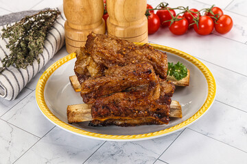 Baked beef ribs with marinade