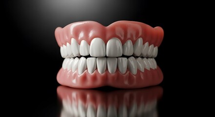 Obraz premium Realistic Full Denture Set for Dental Education and Practice