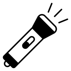 Flashlight Vector Icon with Light Beams