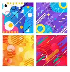 Vibrant abstract geometric background with a spectrum of colors and clean lines