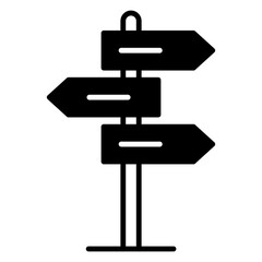 Signpost Icon: Directional Sign for Navigation