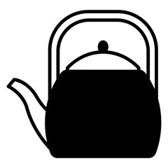 Teapot for Tea Time Icon Solid Illustration