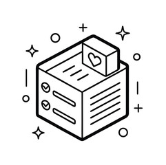 Minimalist self care goal tracker box with black line art