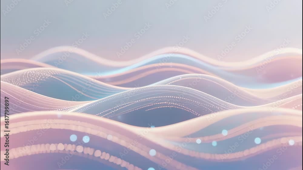 Poster experience a captivating display of soft, flowing waves in pastel colors. the gentle patterns create