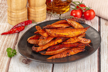 Homemade cuisine - baked sweet batat