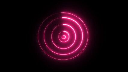 Progress Loading Bar Illustration Background. graphics design Circle glow with purple tone background vector illustration. Neon radio waves signal.