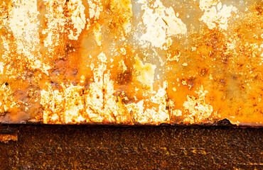 Rust iron rusty steel background old sheet brown orange color effect weathered wall floor rough pattern seamless dirty grounge metallic damaged rusted textured backdrop industrial material scratch.