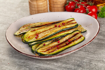 Grilled young zucchini for snack