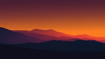Fototapeta premium abstract distant ridge silhouette at Sunset concept for background
