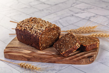 Browl rye bread with seeds