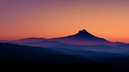 abstract distant ridge silhouette at Sunset concept for background