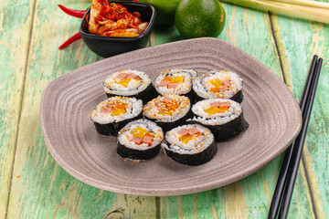 Koream homemade roll Kimbap with nori seaweed