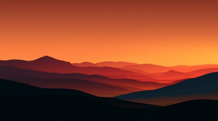 abstract distant ridge silhouette at Sunset concept for background