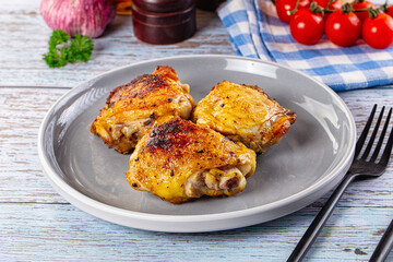 Roasted chicken thighs with spices