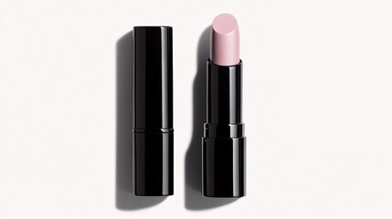 Obraz premium Two light-pink lipsticks in black tubes