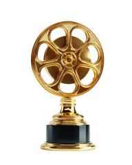 Obraz premium Golden award trophy, film reel design