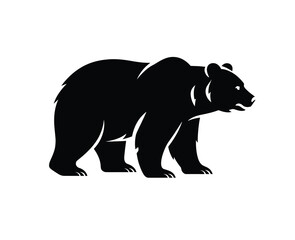 Fototapeta premium Black bear silhouette walking animal