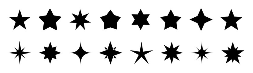 Star vector isolated icon. Stars vector icons. Stars collection. Golden Stars isolated on white background. Vector Star