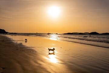 Sonnenuntergang, Saint Malo, Hafenstadt in der Bretagne, Nordwesten Frankreichs