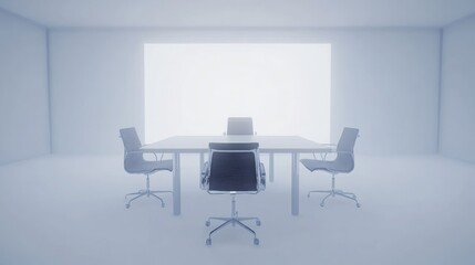 Fototapeta premium Empty light-gray meeting room