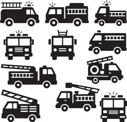 Fire Truck Silhouette, Transport Symbol