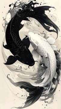 Yin Yang Koi Fish Tattoo with Perfect Harmony and Flow