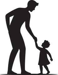 man and child holding hands, bathroom sign