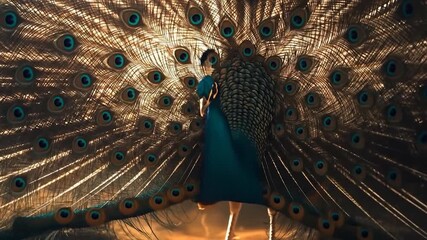 Majestic Peacock Display: A Stunning Avian Spectacle - Powered by Adobe