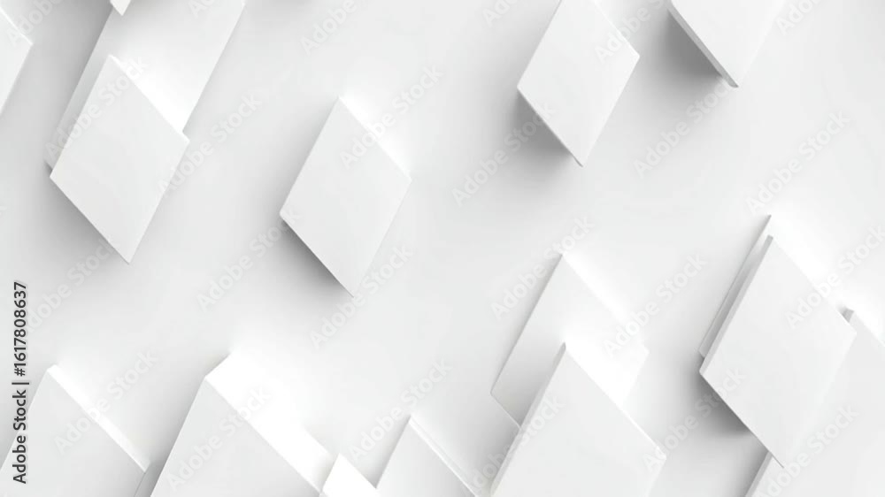 Fototapete white background with 3d squares arranged in an abstract pattern, creating a minimalist and modern d