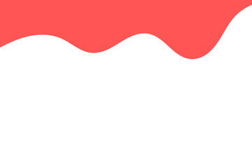 Red wavy top border design on transparent background, perfect for abstract backgrounds, headers, or web accents