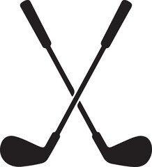 Pair of iron or wedge golf club flat vector icon for sports apps and websites